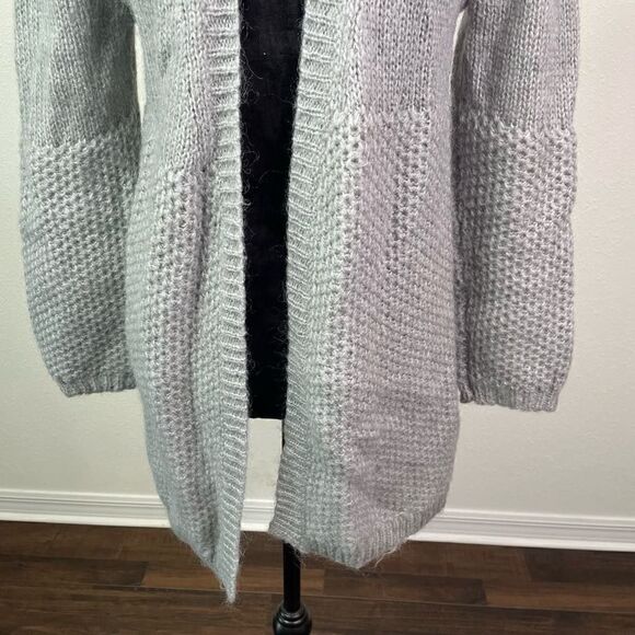 Sundance Catalog Women’s Gray Knit Mohair Wool Open Front Cardigan Sweater Sz S - Picture 3 of 7